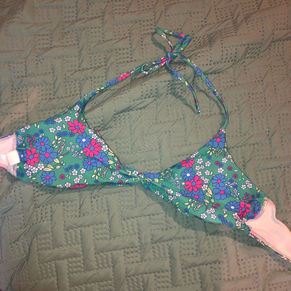 Never worn flower bikini top